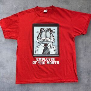 Jerzees Vintage Y2K Garfield Employee Of The Month Red T-Shirt Men's Size XL